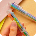 Creative cartoon 6-color ballpoint pen multi function press ballpoint pen student stationery pen