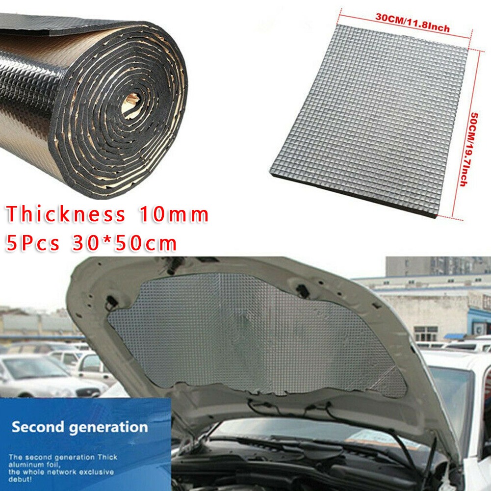 Barrier Car Sound Heat Insulation Mat 50cmx30cm 5pc 5x 5* 10mm Car Auto Door