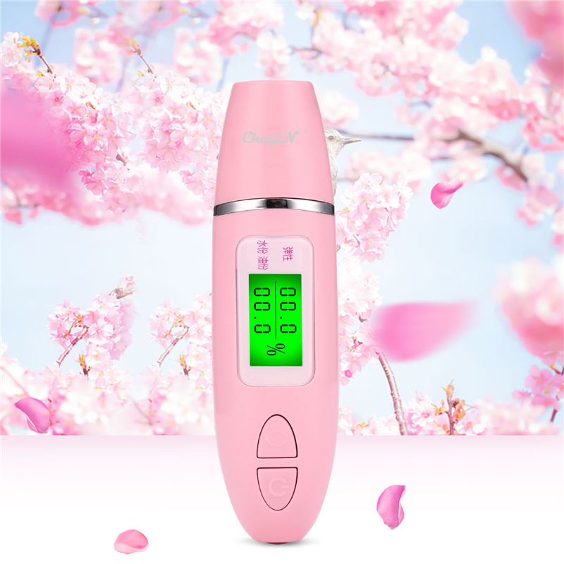 CkeyiN LCD Digital Skin Moisture Meter Skin Care Tester Moisture Oil Content Analyzer Monitor Detector Face Care Tool Monitoring