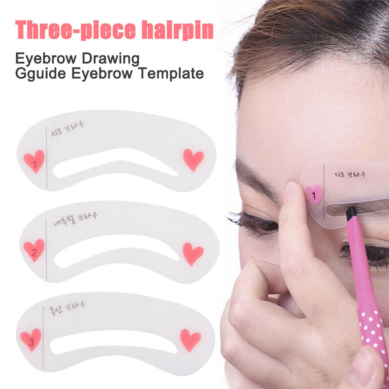 3 Styles Eyebrow Stencil Stickers Eyebrow Drawing Card Template DIY Makeup Tools For Women Beauty Eyebrows Mold