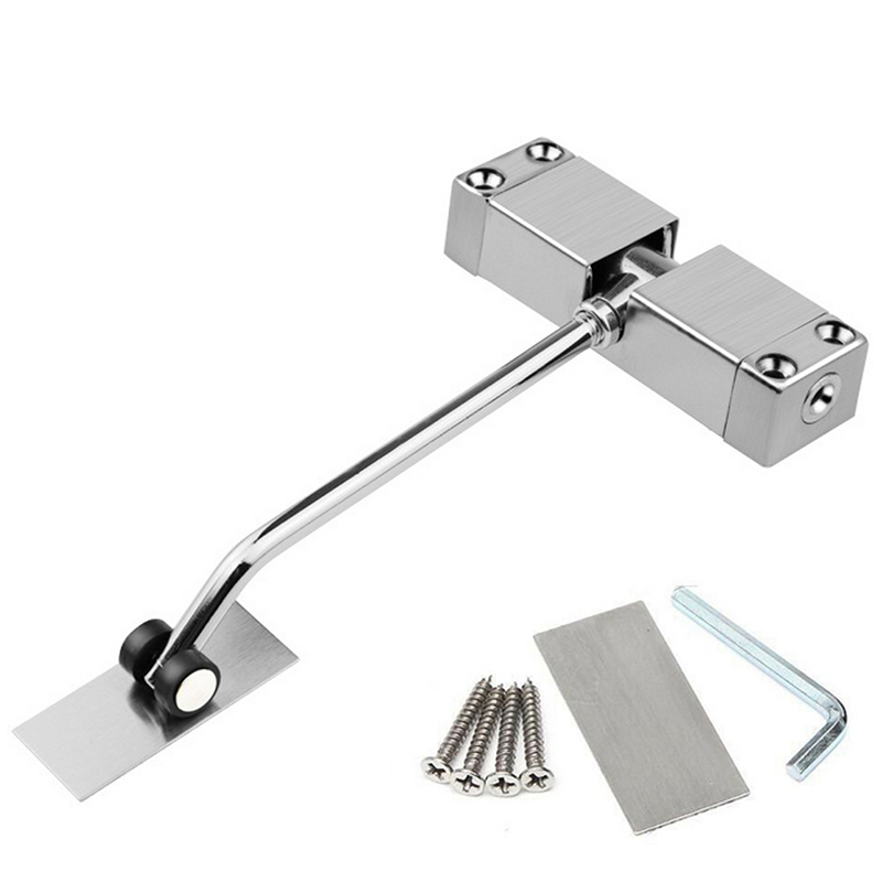 Spring Door Closer Mute Automatic Mounted Stainless Steel Adjustable Surface Not Positioning Installation Furniture Hardware