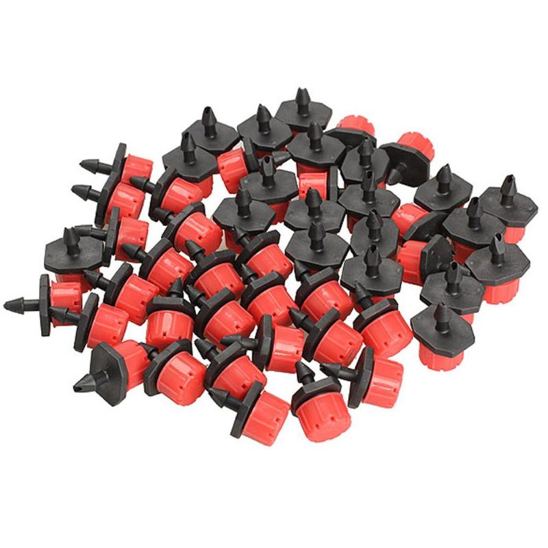 100pcs 1/4 Inch Adjustable Micro Flow Dripper Drip Head Water Dropper Plastic Dripper Home and Garden Accessories