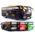 New 1 Pcs alloy model bus metal diecasts toy vehicles pull back & flashing & musical high simulation tourist bus New Year Gift