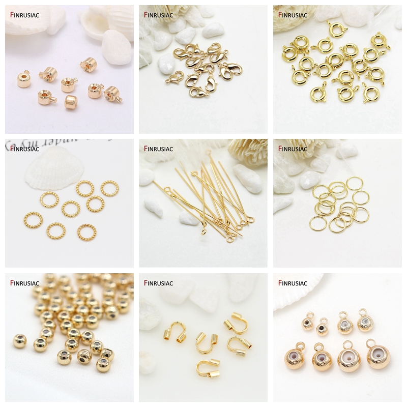 14k Real Gold Plated 3mm/4mm/5mm/6mm Positioning End Beads DIY Making Jewelry Chain Connector Accessory Findings