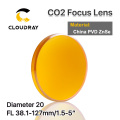 Cloudray China ZnSe Focus Lens Dia. 20mm FL 38.1-127mm 2.5" for CO2 Laser Engraving Cutting Machine by Other Shipping