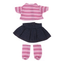 Adorable Stripe Pattern T-shirt Denim Miniskirt Sock Suit For Mellchan Baby Dolls Clothing Accessories Pink