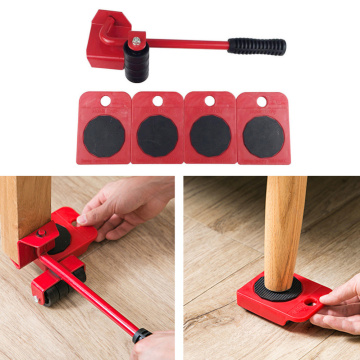 Heavy Duty Furniture Lifter Transport Tool Furniture Mover set 4 Move Roller 1 Wheel Bar for Lifting Moving Furniture Helper