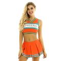 Women Gleeing Cheerleading Uniform Sexy Cheerleader Cosplay Costume High Schoolgirl Mini Pleated Skirts Roleplay Outfit Clubwear