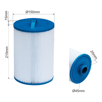 Hot tub filter for wall-mounting skimmer