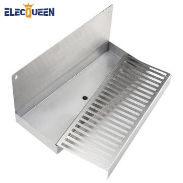 Kegerator Beer Drip Tray,Stainless Steel Wall Mounted Drip Tray with Drain Hole Craft Beer Beverage Dispenser Homebrew Bar Tool