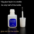 10g/Bottle Brush On Nail Glue for False Nails Tips Nail Art Rhinestones Decoration Glue Fake Nails Strong Powder Adhesive