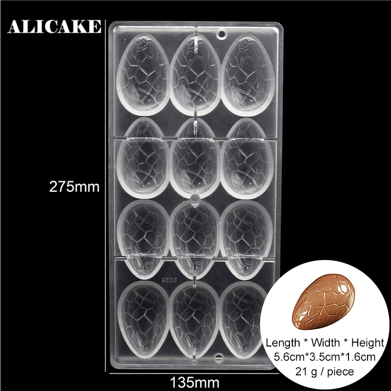 3D Chocolate Egg Mould Polycarbonate Plastic Magic Easter Egg Bakeware Bakery Baking Pastry Tools for Chocolate Form Tray Molds