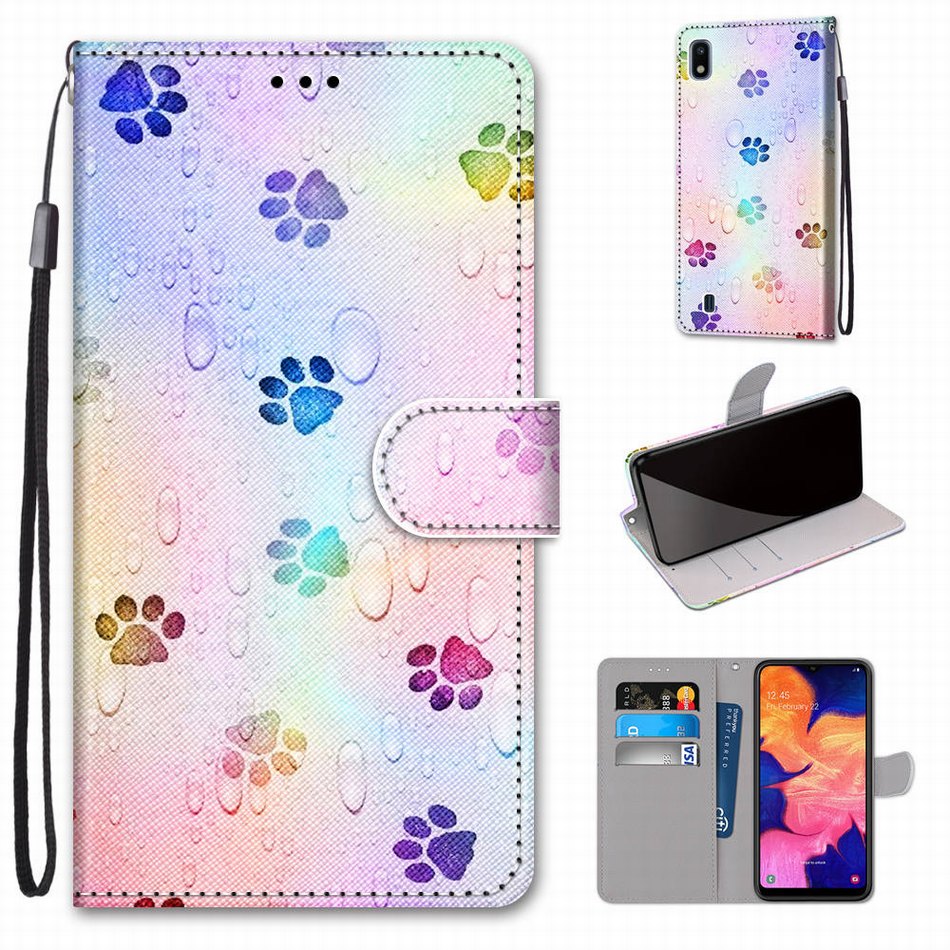 For Case Samsung Galaxy A40 A30 A20 A310 A300 A3 2015 2016 Flip Leather Book Cover Phone Bags Tiger Wolf Lion Cat Dog DP08F