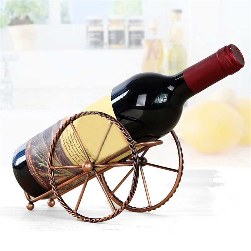 New Arrivals Retro Creative Living Room Wine Cabinet Decoration Hot Sale Wine Display Stand European Metal Wine Rack Decoration