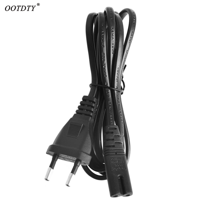 OOTDTY 1Pc Short C7 To EU European 2-Pin Plug AC Power Cable Lead Cord 1.5M 5Ft Figure 8