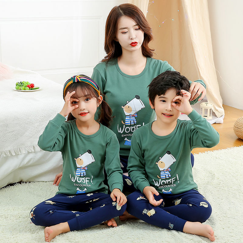 Mother Kids Unicorn Pajamas Mom and Daughter Outfits Family Matching Clothes Homewear Baby Girls Winter Cartoon Cotton Sleepwear