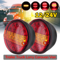 2x 20LED Universial Car Tail Trailer Lights Truck Caravan Taillight Rear Brake Stop Indicate Turn Signal Lamp Round led 12V/24V