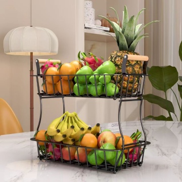 Dual-Tier Metal Kitchen Storage Organizer