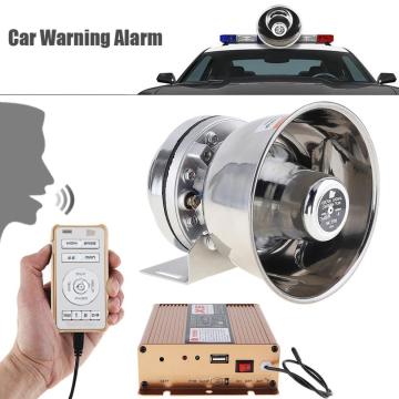 12V 400W 18 Tone Loud Car Warning Alarm Police Siren Horn PA Speaker with MIC System & Wireless Remote Control