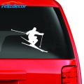 18*12cm Skier Decal Skiing Sticker Car Decals Art Window Decor Tumbler Bumper Sticker Laptop Tablet white black L794