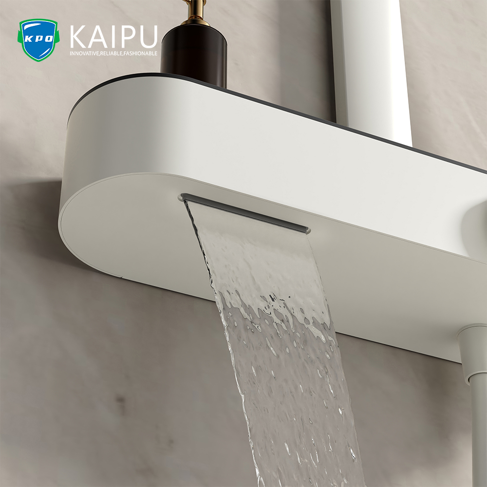 exposed shower system with hand shower and shower head (21)