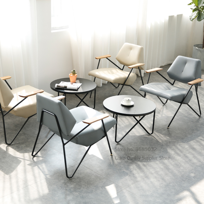Simple Leisure Dinning Chair Minimalist Modern Cafe chairs Tea Shop Western Restaurant Chair Negotiation Reception Sofa