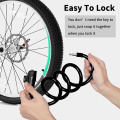 WEST BIKING 1.2m bicycle lock Anti-Theft Motorcycle With 2 Keys Cycling Steel Wire Security MTB Road Bike Cycling Lock