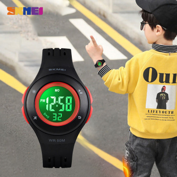 SKMEI Children LED Digital Watch Calendar Sport Watches 5Bar Waterproof kids Wristwatch For Boy Girl Reloj para niños Clock