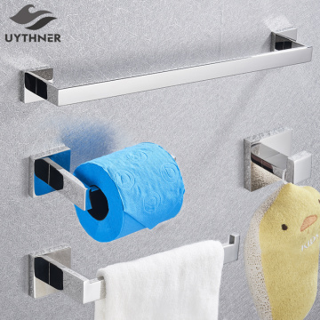 Bathroom Hardware Set Chrome Robe Hook Towel Rail Bar Rack Bar Shelf Tissue Paper Holder Toothbrush Holder Bathroom Accessories
