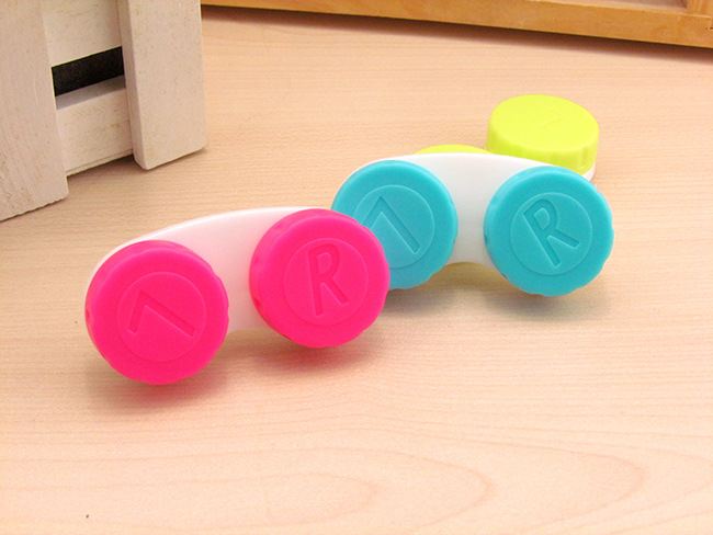 50PCS/LOT Cute Contact Lens Case Simple Contact Lens Holder Travel Box Lenses Container Multi Colorful