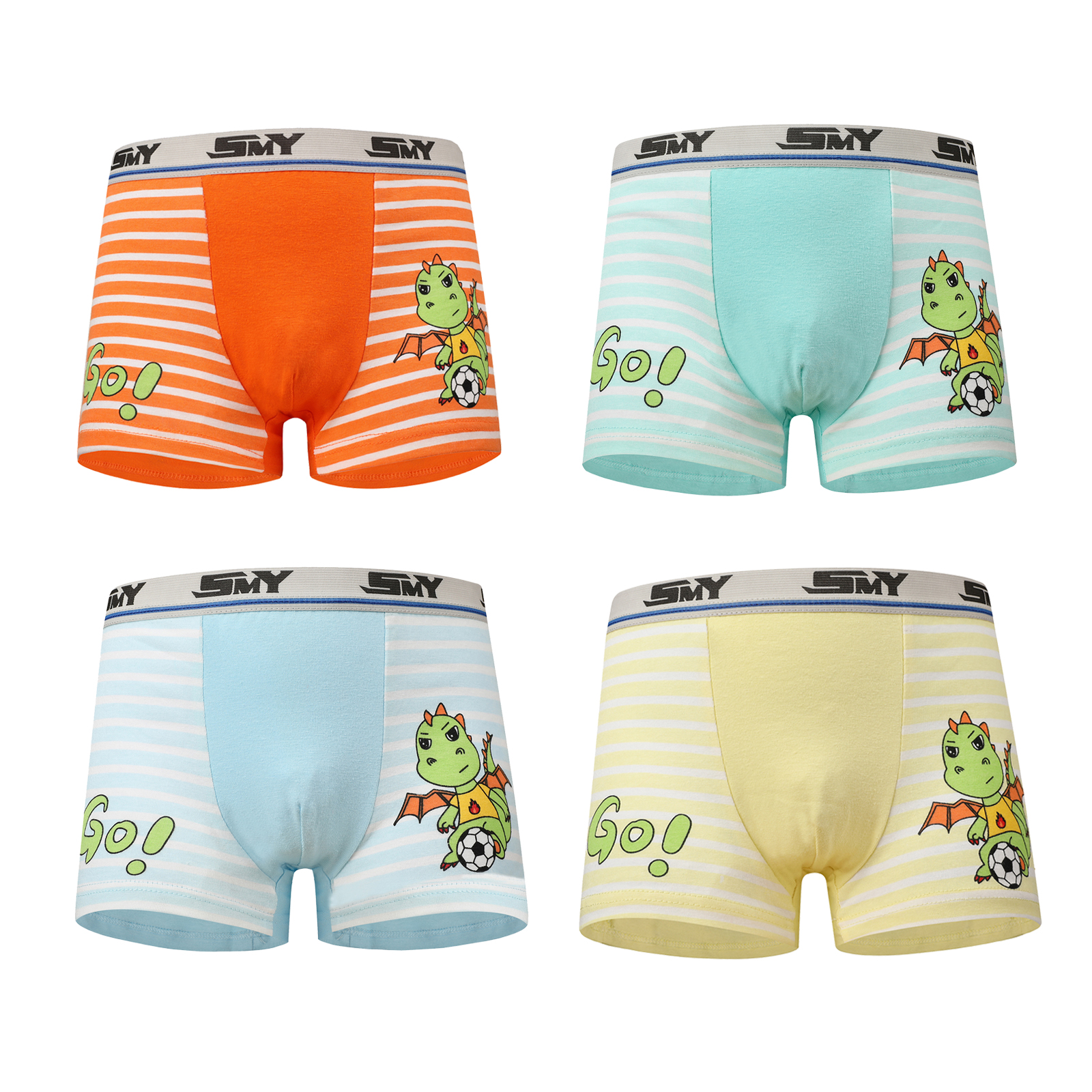 4 Pcs/ boys underwear kids teen panties cartoon Boy Boxers cotton Stripes Teenager Underpants Children's Shorts Panties for Baby