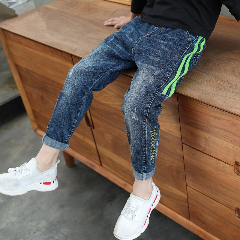 INS hot boys jeans 4-13 years old Cotton washed kids jeans Korean pocket letters pants for baby boys jeans kids 7 colors options
