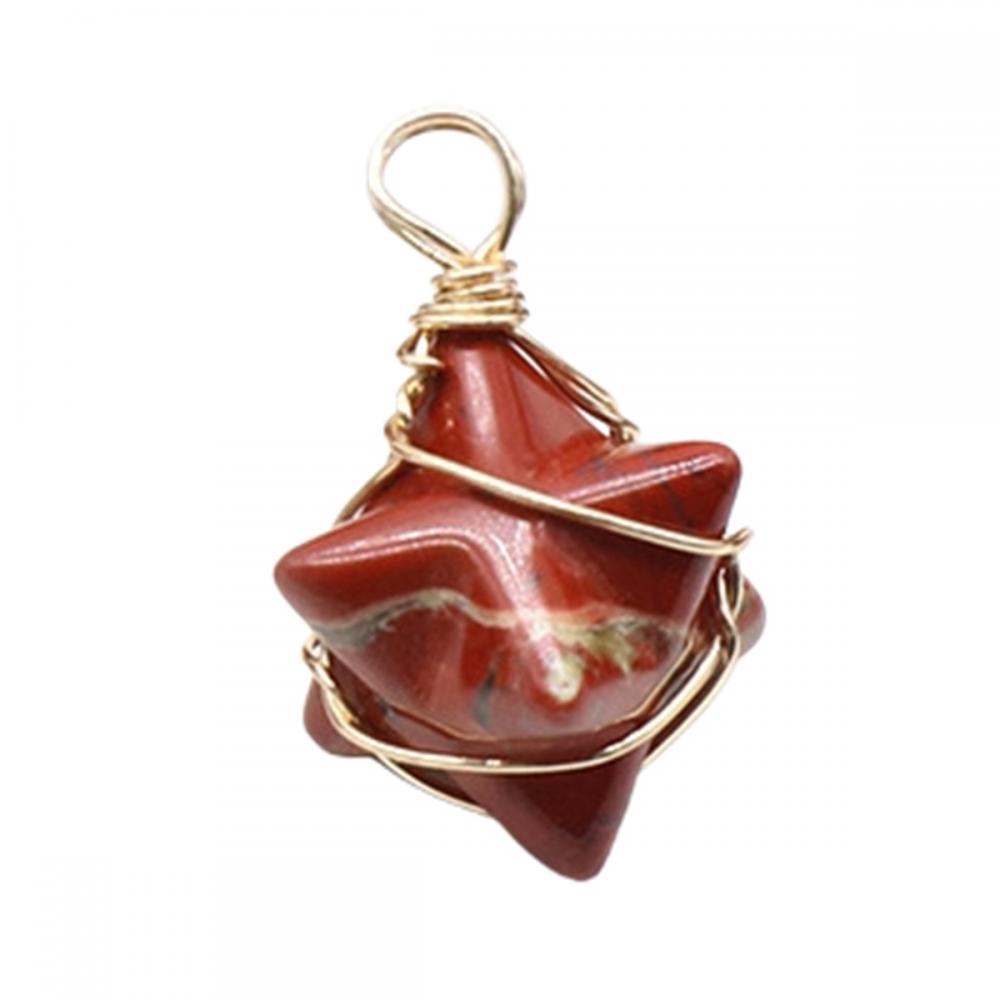 Red Jasper Merkaba Star Pendants for Necklace Jewelry