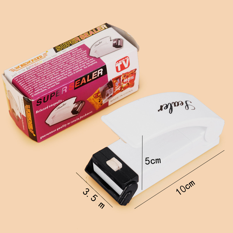 Mini Heat Sealer Mini Practical Household Food Plastic Packing Bag Hand Press Seal Machine Kitchen Accessories Handy Bag Clips