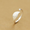 Korean version of small fresh S925 silver ring female opening simple leaf ring index finger jewelry creative olive branch ring