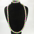 Purple and Green Beaded Jewelry Set