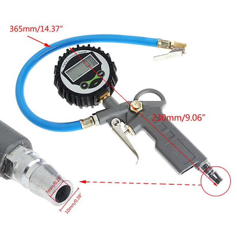 0-18bar/0-255psi Car Vehicle Digital Tire Air Pressure Gauge LCD Inflator Meter Motorcycle Inflation with LED Backlight
