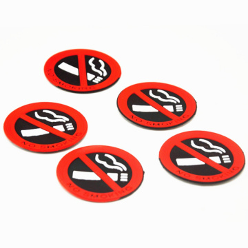 5pcs Universal Rubber NO SMOKING Sign Tips Warning Logo Stickers Car Taxi Door Decal Badge Glue Sticker Promotion car styling