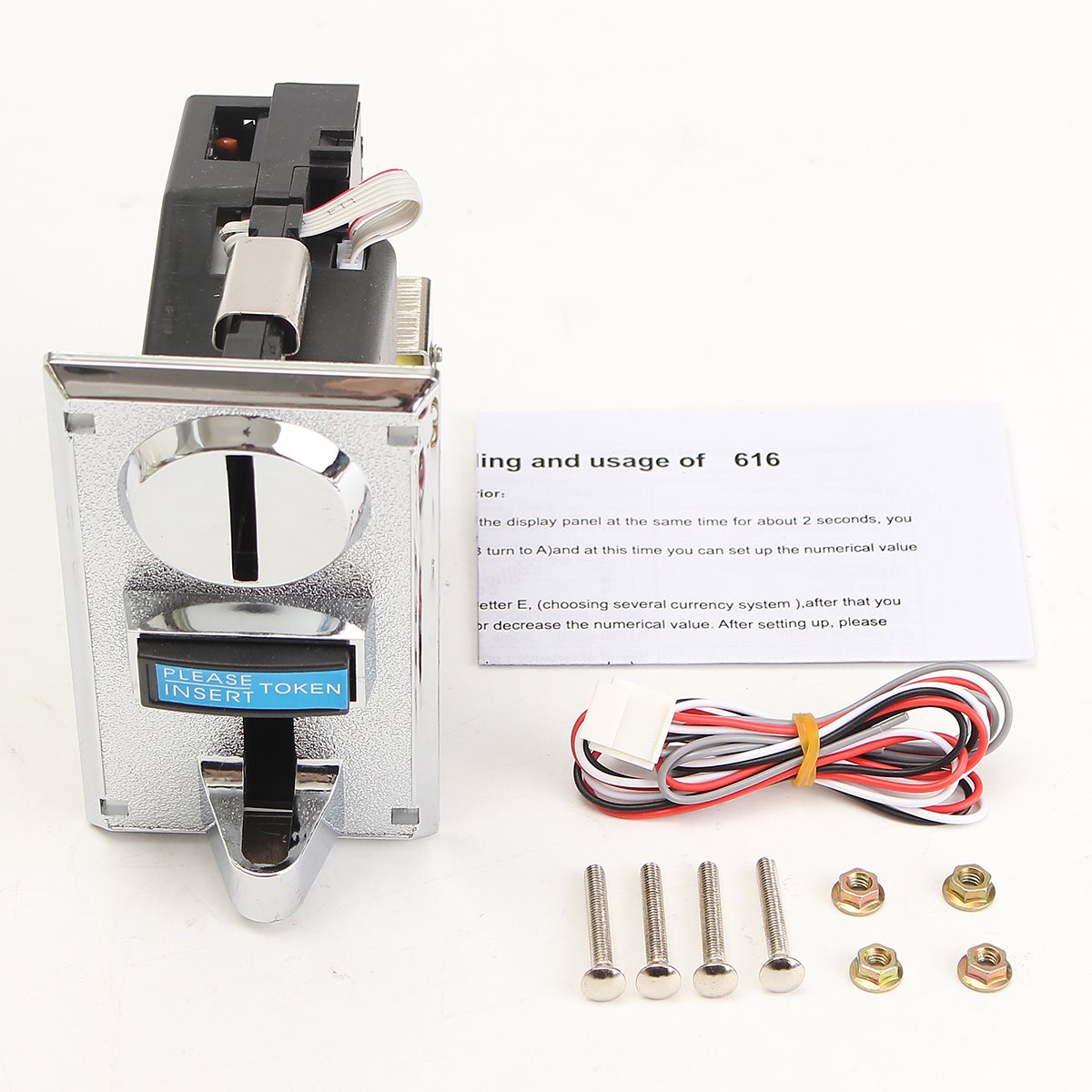 1 Set PC Plastic Electronic Advanced Front Entry CPU Coin Acceptor for A Variety of Coins For Coin Operated Games