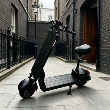 Portable Solar Powered Electric Scooter Equipped with Saddle