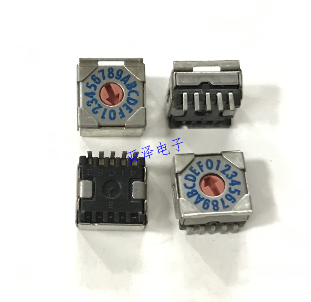2PCS SMRR7116-116 Gear 0-F Rotary Dip Switch 5P Inverse Code 8421C