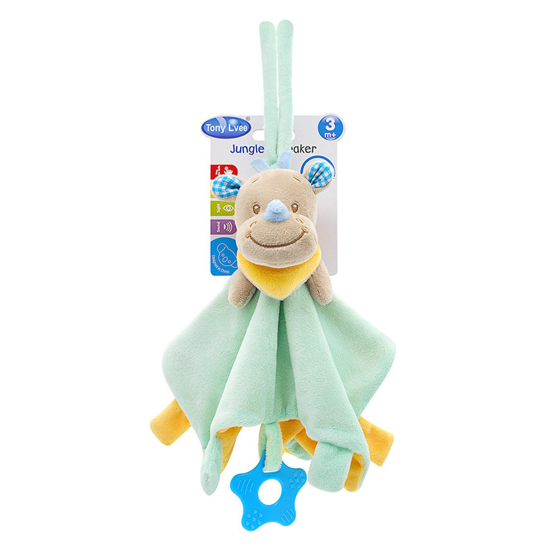 TONY LVEE Newborn baby animal soothing towel baby sleepy can bite appease plush toys