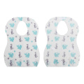 Cartoon Elephant Disposable Baby Bibs with Food Catcher Pocket for Travel Infant Feeding Saliva Towel Accessories 10pcs