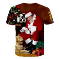 2020 Christmas T Shirts Kids Christmas Robot Tshirt Boys Girls Clothes 3D Printing Funny New Year Clothes Holiday Party Tee Tops