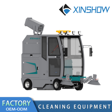 Fully enclosed smooth road driving sweeper