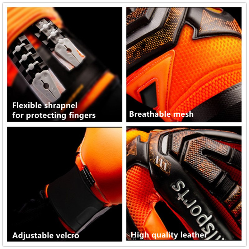 ZHENZU Professional Goalkeeper Gloves Finger Protection Thickened Latex Soccer Goalie Gloves Football Goalkeeper Gloves