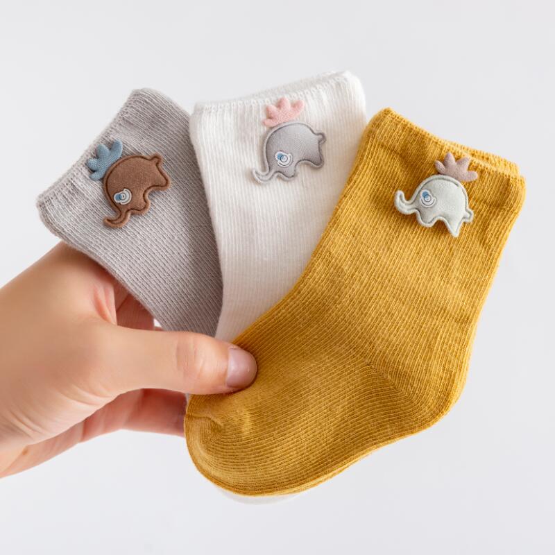 3 Pairs/Lot Baby Cotton Socks Cartoon Patch Socks Boy Socks Girl Socks Newborn Soft Socks Kids Clothing