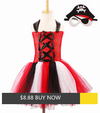 Fancy Girls Halloween Pirate Tutu Dresses Purim Skull Costume Kids Cosplay Party Dress Up Vestidos with Hat Mask (7)_副本