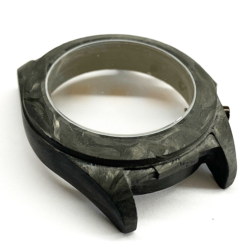 Mineral glass carbon fiber watch case