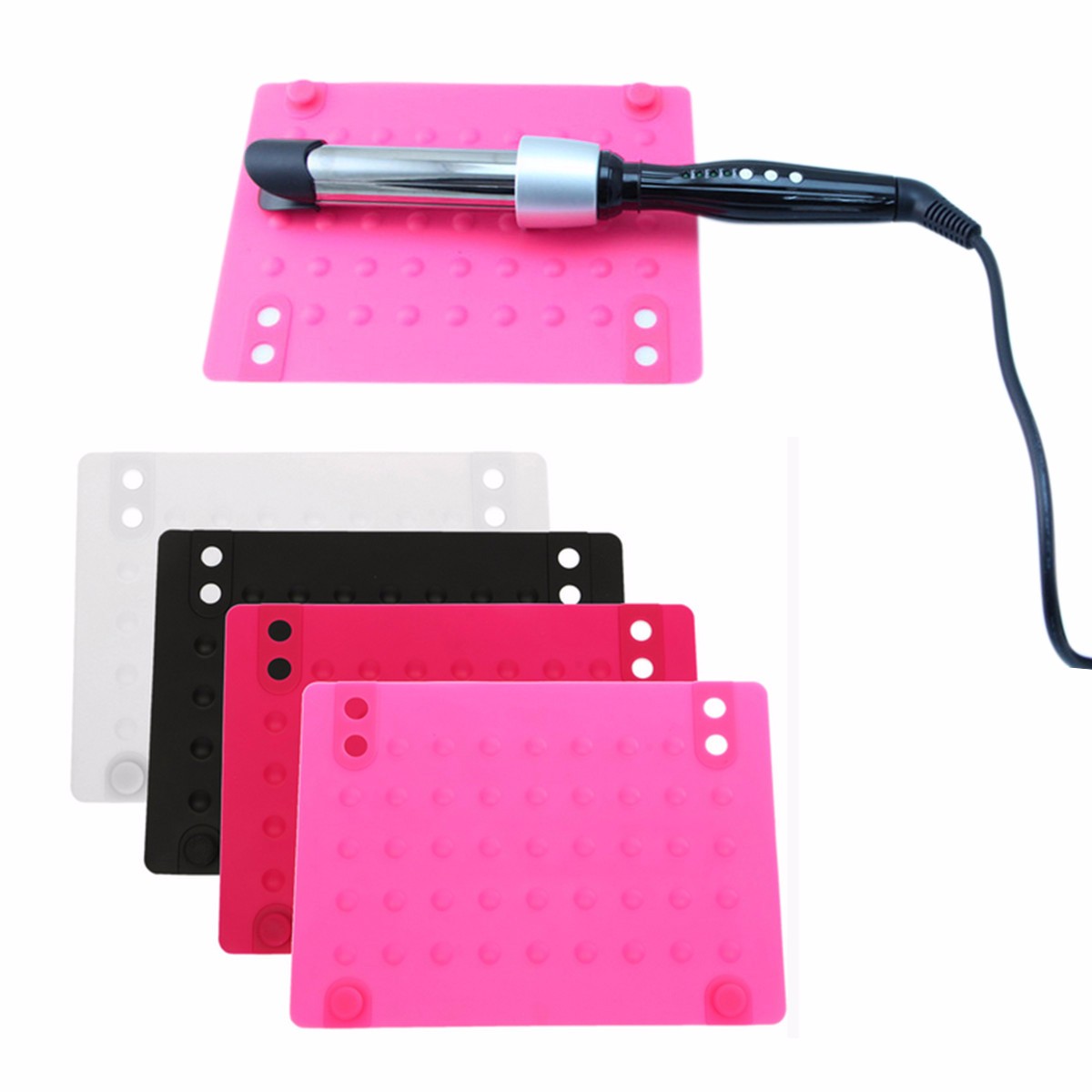 Silicone Heat Resistant Mat For Hair Straightener Curling Iron Pad Hair Styling Adapter Salon Styling Straightener Tool